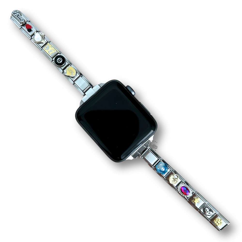Italian Charm Bracelet Band Compatible with Smart Watch Vintage Style Silver